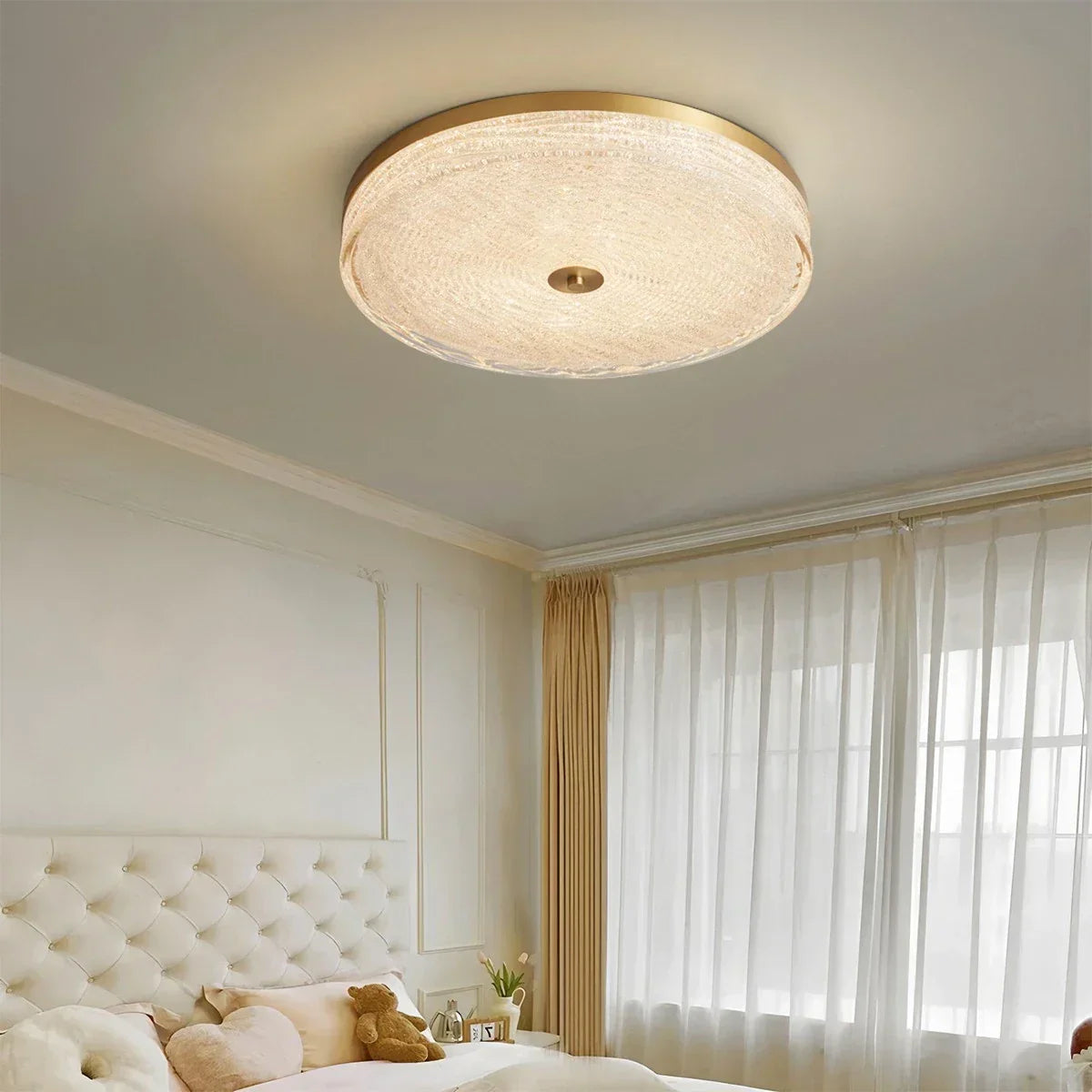 Moderne runde LED-Deckenleuchte im Light-Luxury-Stil | Desfino