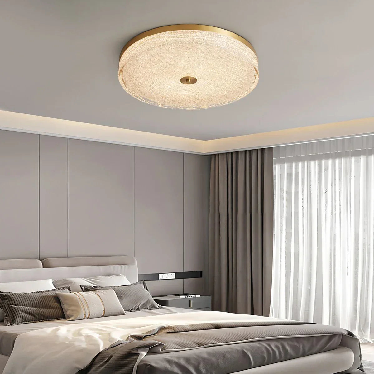 Moderne runde LED-Deckenleuchte im Light-Luxury-Stil | Desfino