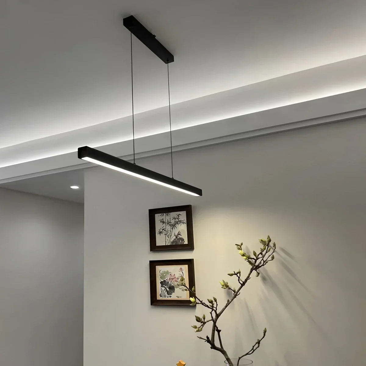 Nordic LED Linear Pendant Light for Kitchen Island | Desfino