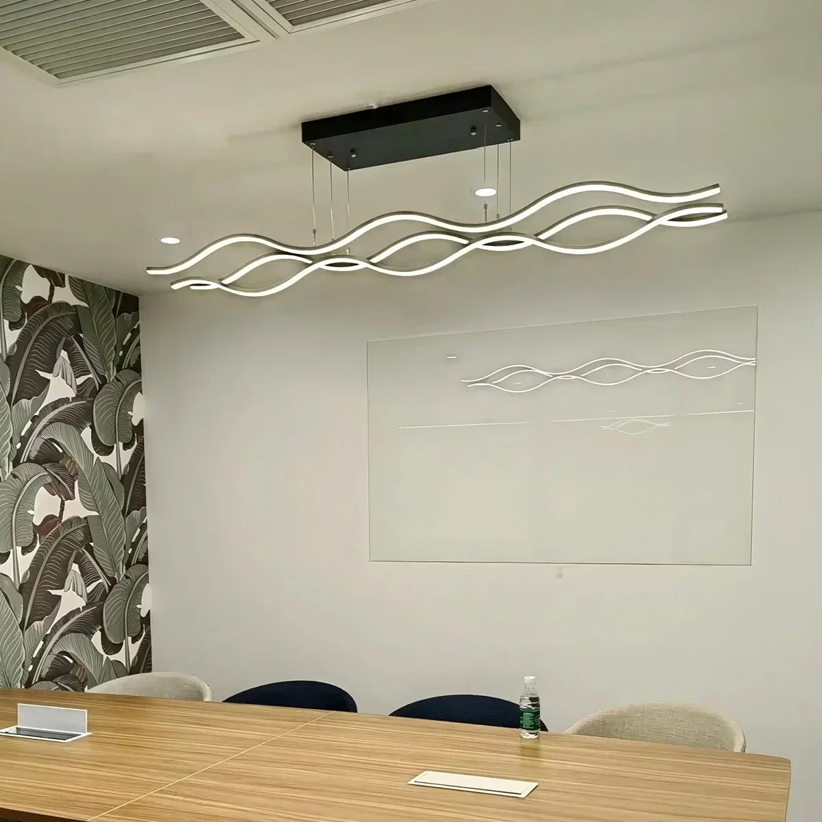 Nordic Minimalist Wave Long Pendant Light | Desfino