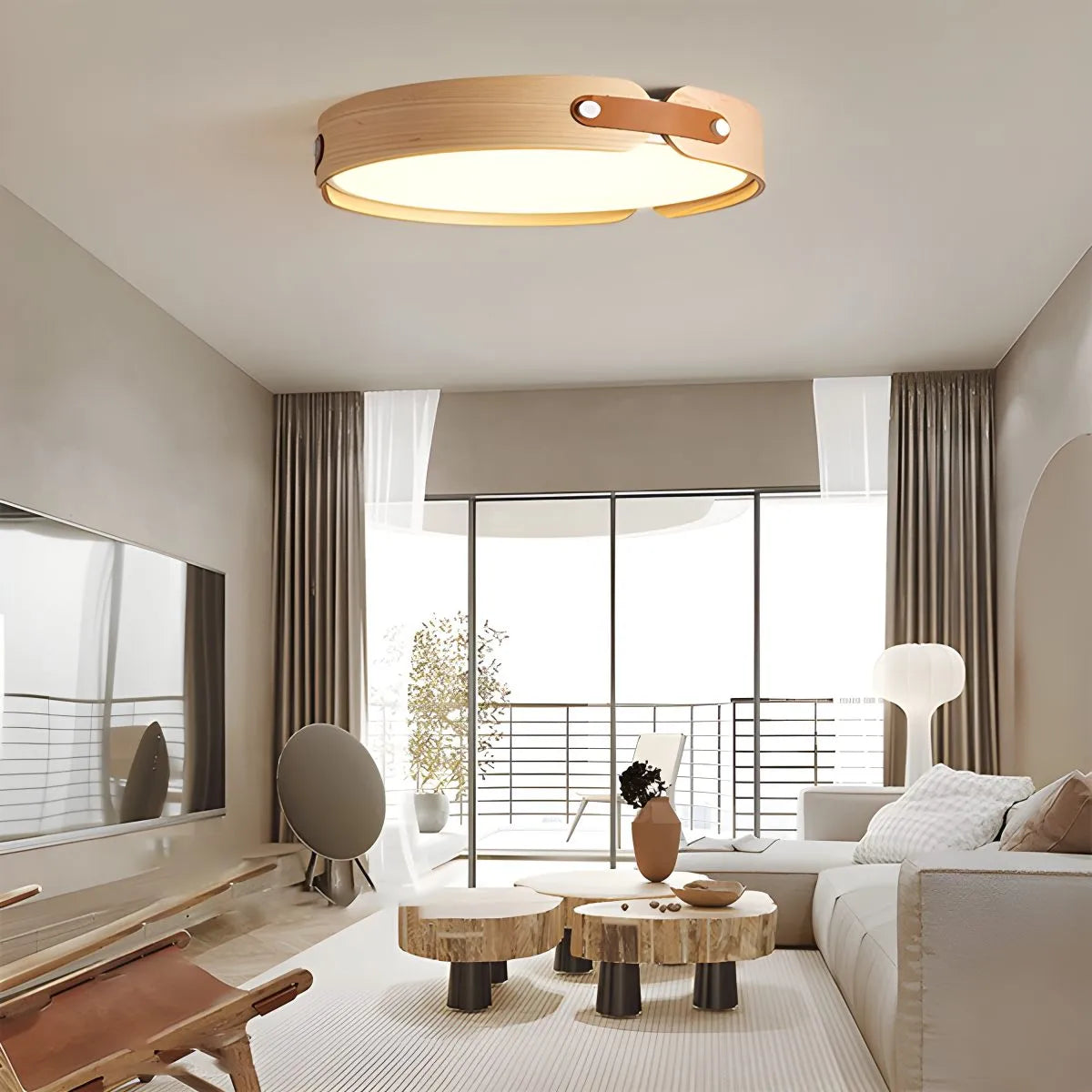 Nordic Wood Ceiling Light for Bedroom | Desfino