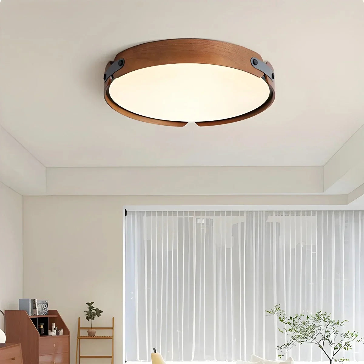 Nordic Wood Ceiling Light for Bedroom | Desfino