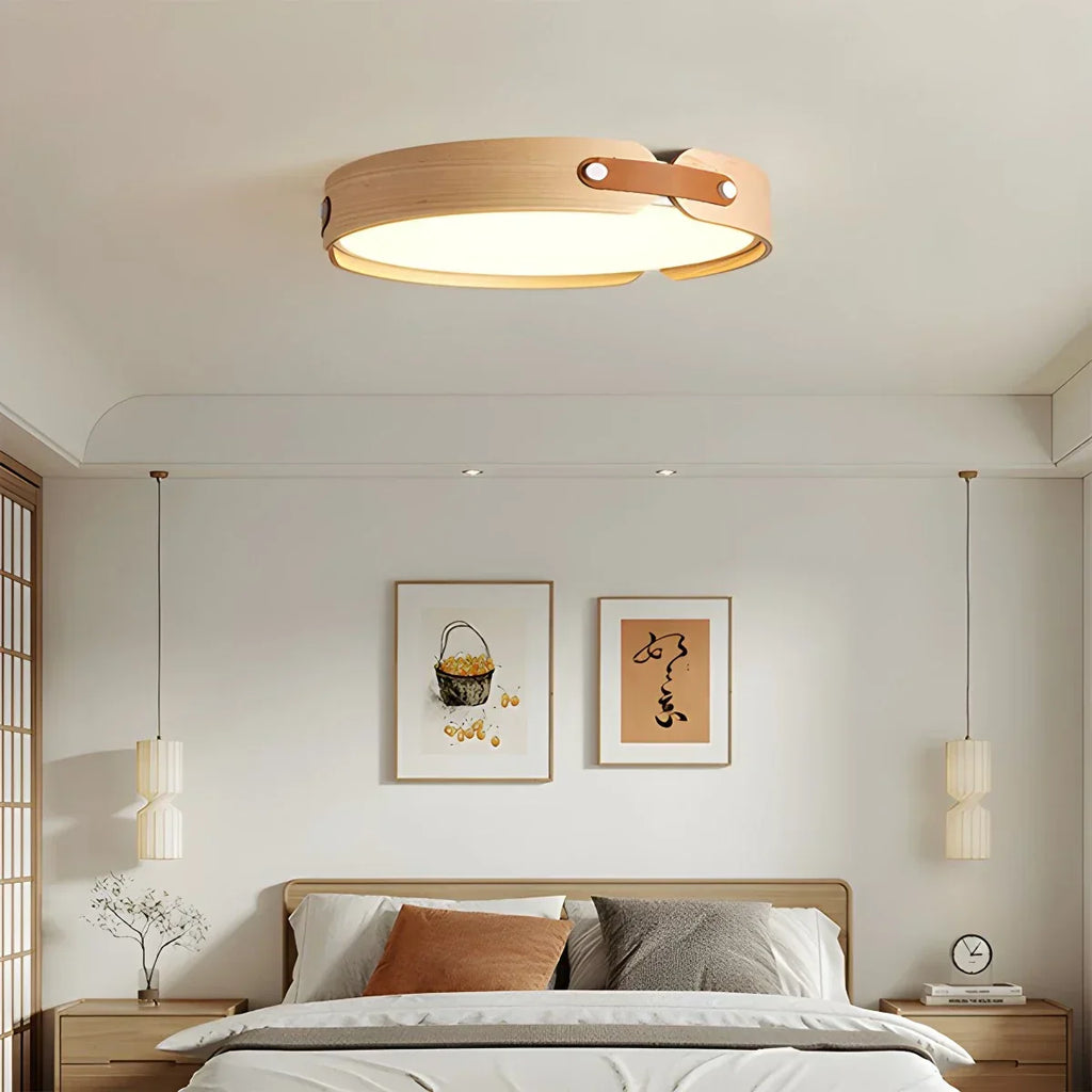 Nordic Wood Ceiling Light for Bedroom | Desfino