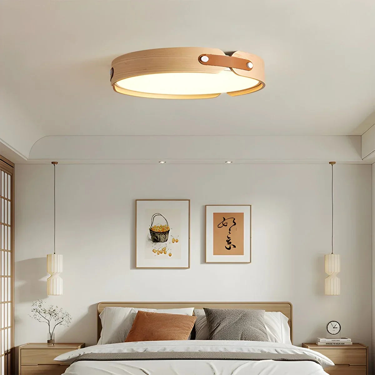 Nordic Wood Ceiling Light for Bedroom | Desfino