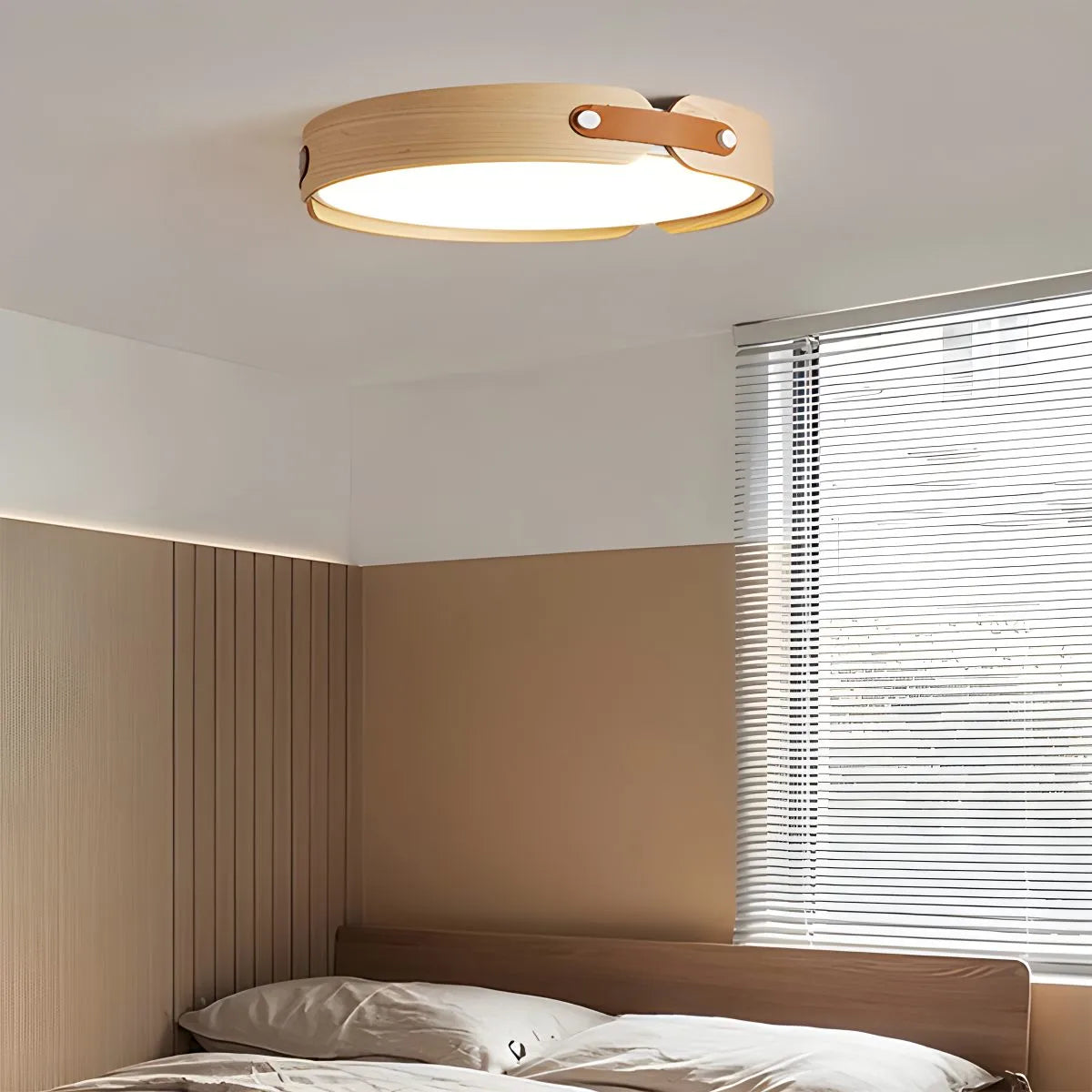 Nordic Wood Ceiling Light for Bedroom | Desfino