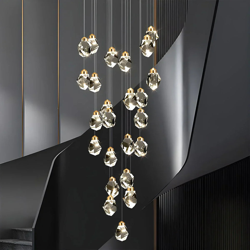 Rock Crystal Rain Chandelier for Living Room | Desfino
