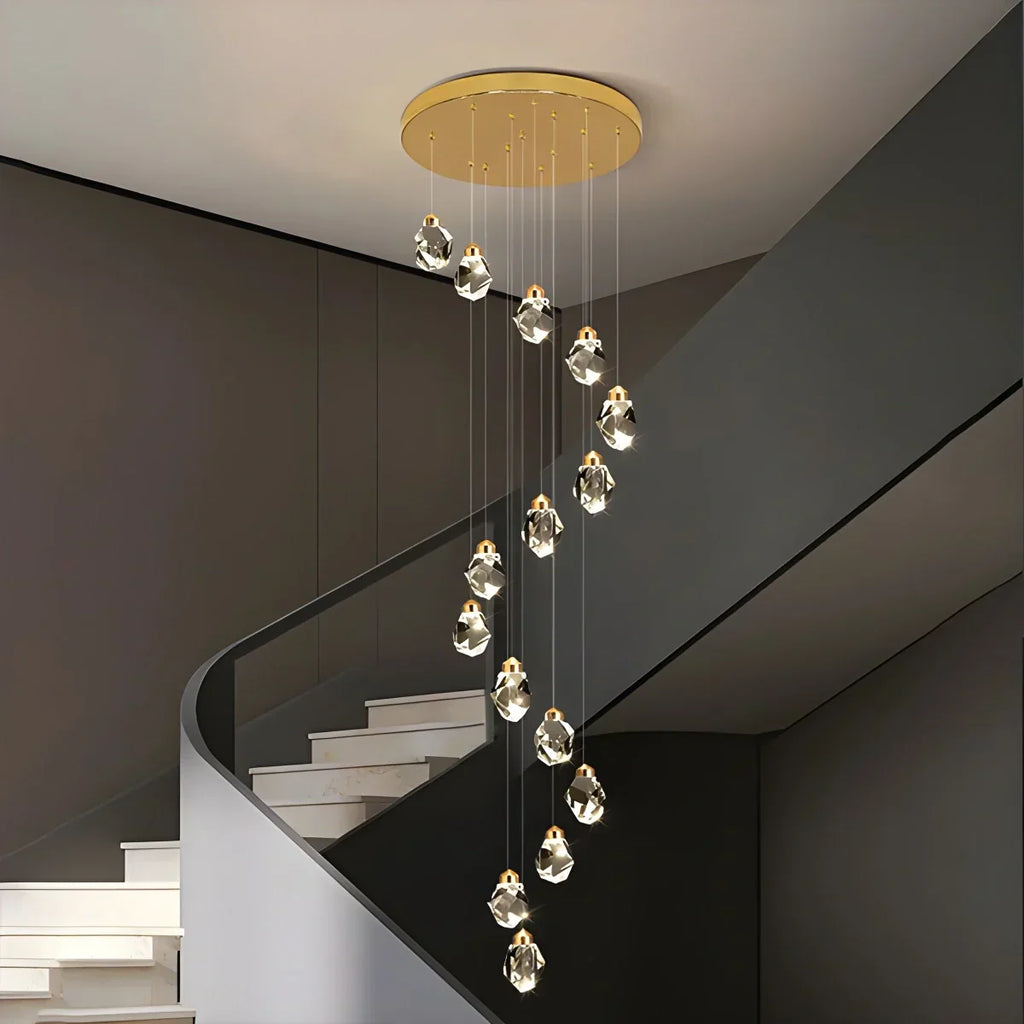 Rock Crystal Rain Chandelier for Living Room | Desfino