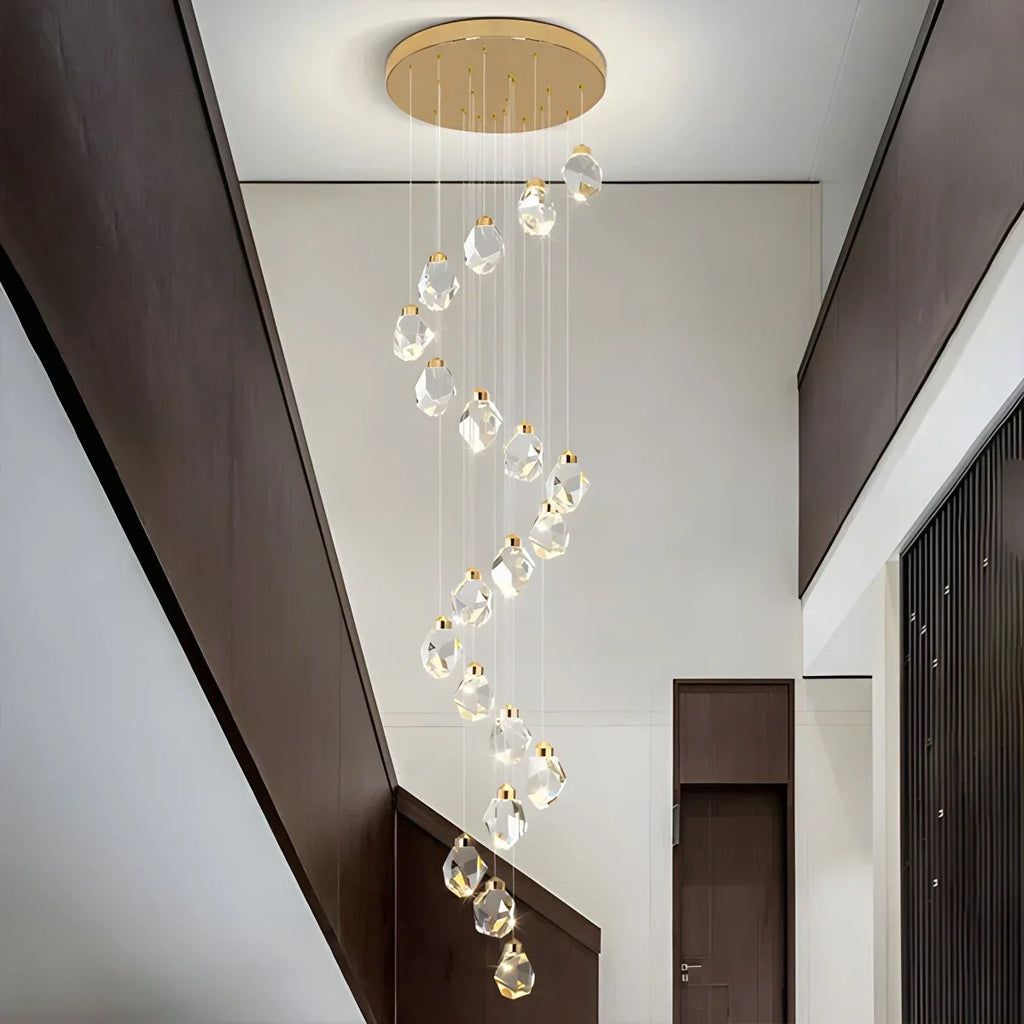 Rock Crystal Rain Chandelier for Living Room | Desfino