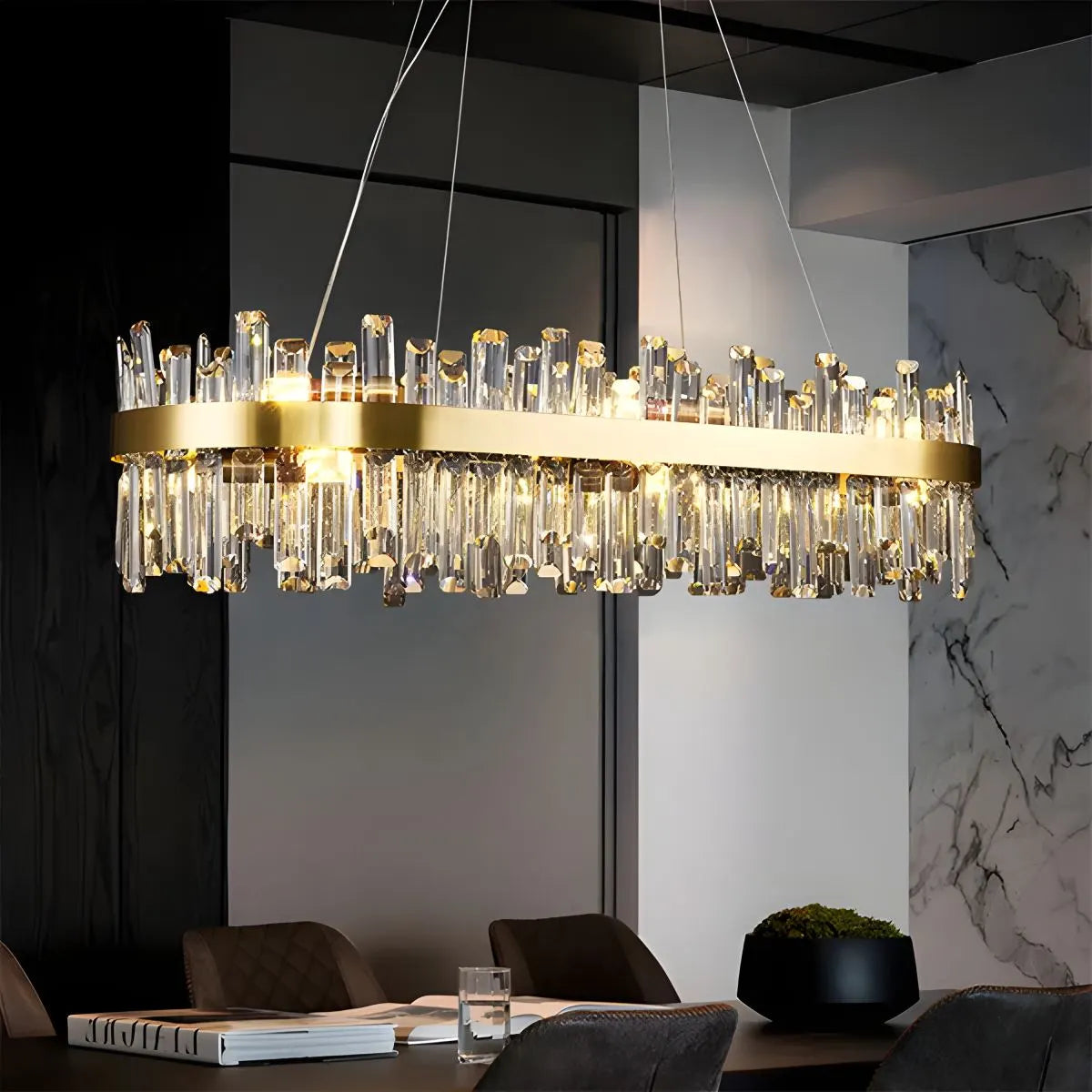 Round Oval Crystal Chandelier | Desfino