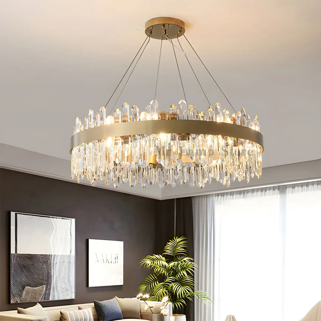 Round Oval Crystal Chandelier | Desfino