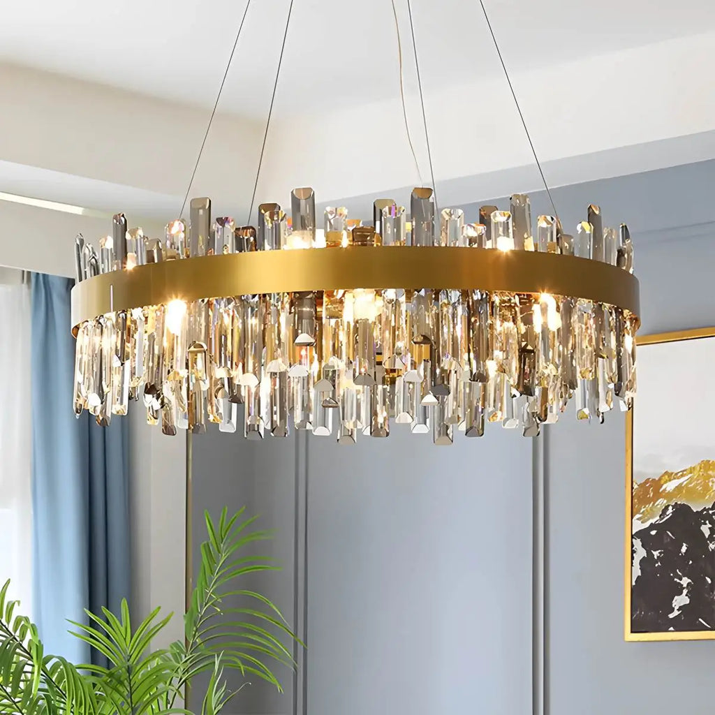 Round Oval Crystal Chandelier | Desfino