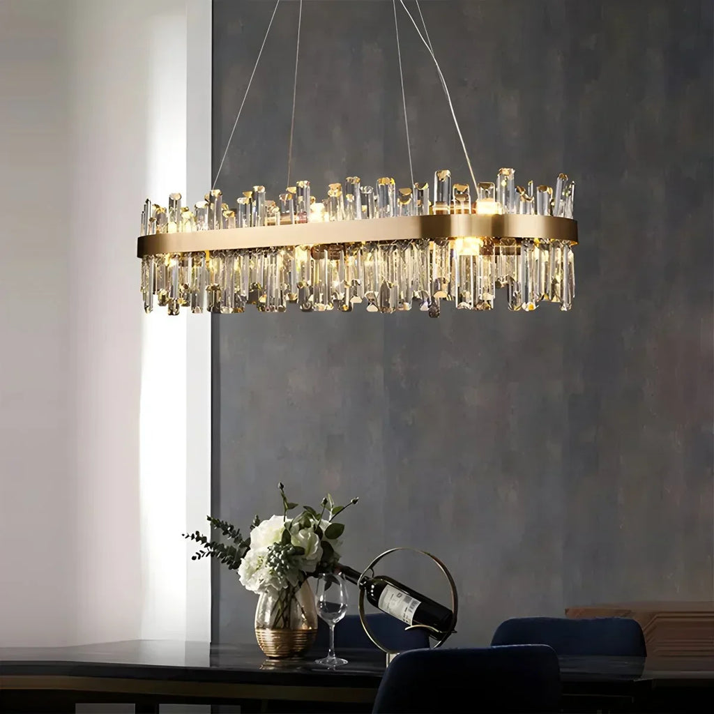 Round Oval Crystal Chandelier | Desfino