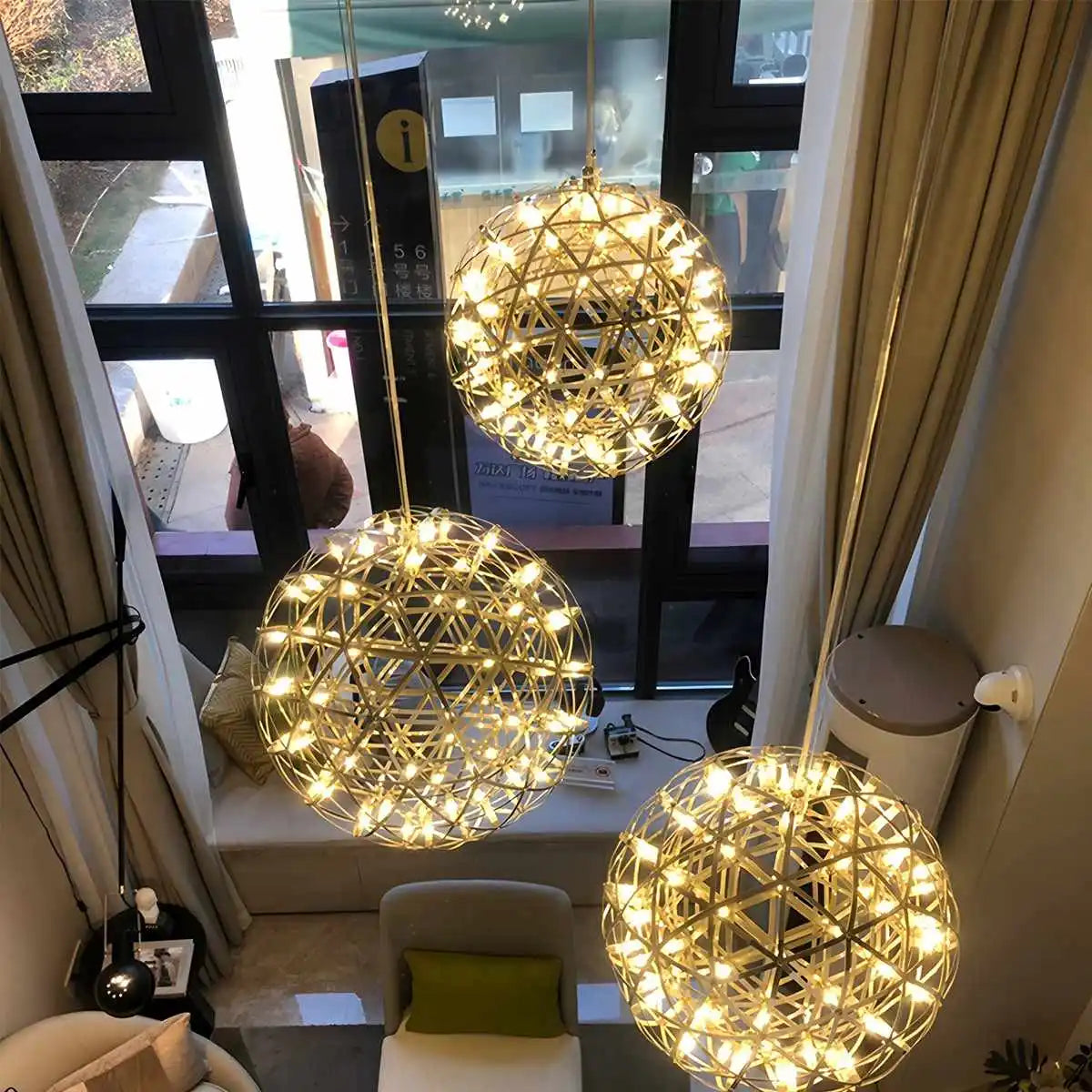 Silver Fire Ball Pendant Light for Dining Room | Desfino