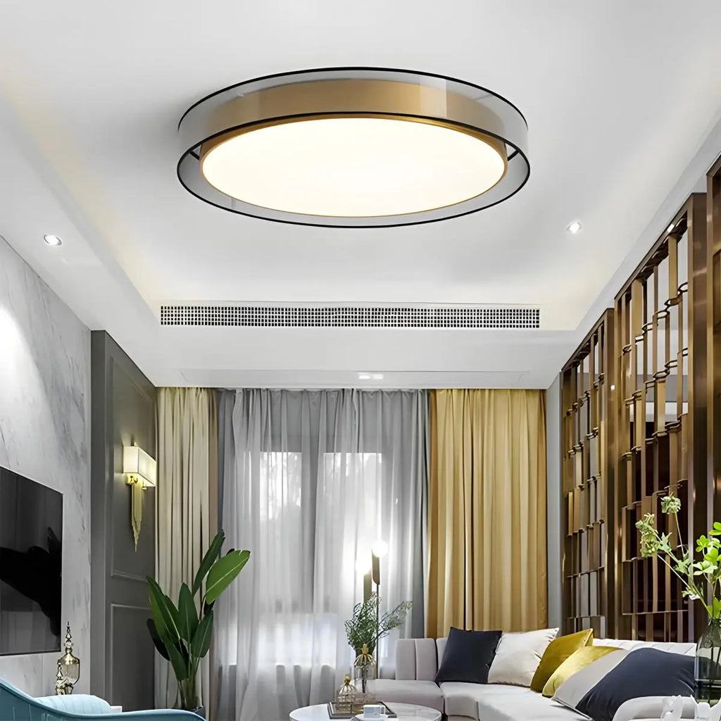 Simple Round LED Copper Pendant Light Ceiling Lamp | Desfino
