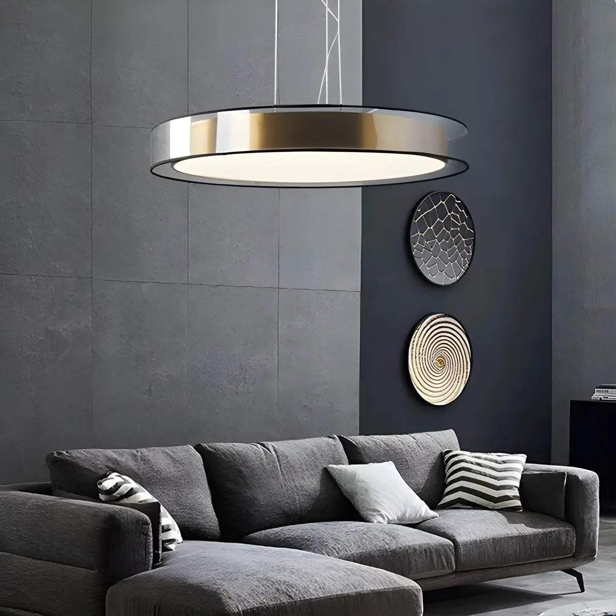 Simple Round LED Copper Pendant Light Ceiling Lamp | Desfino