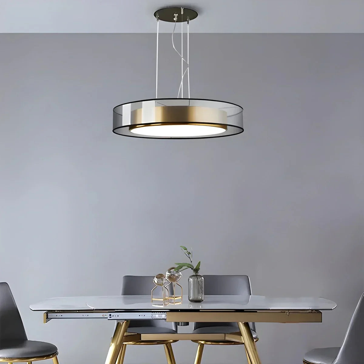Simple Round LED Copper Pendant Light Ceiling Lamp | Desfino