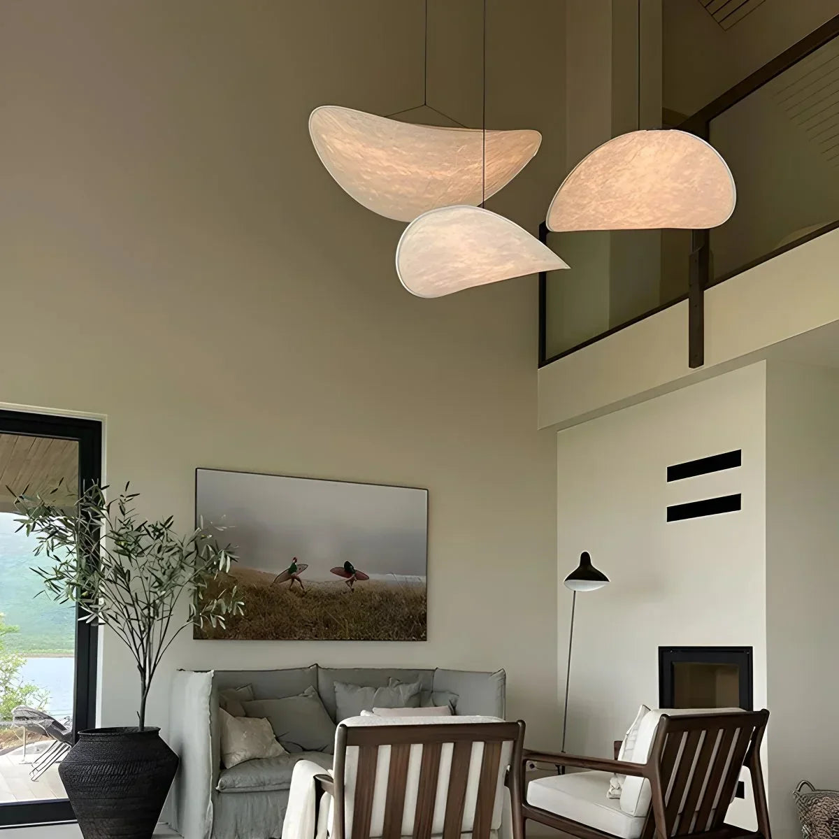 Zen Art Cloud Shape Silk Pendant Light for Living Room | Desfino