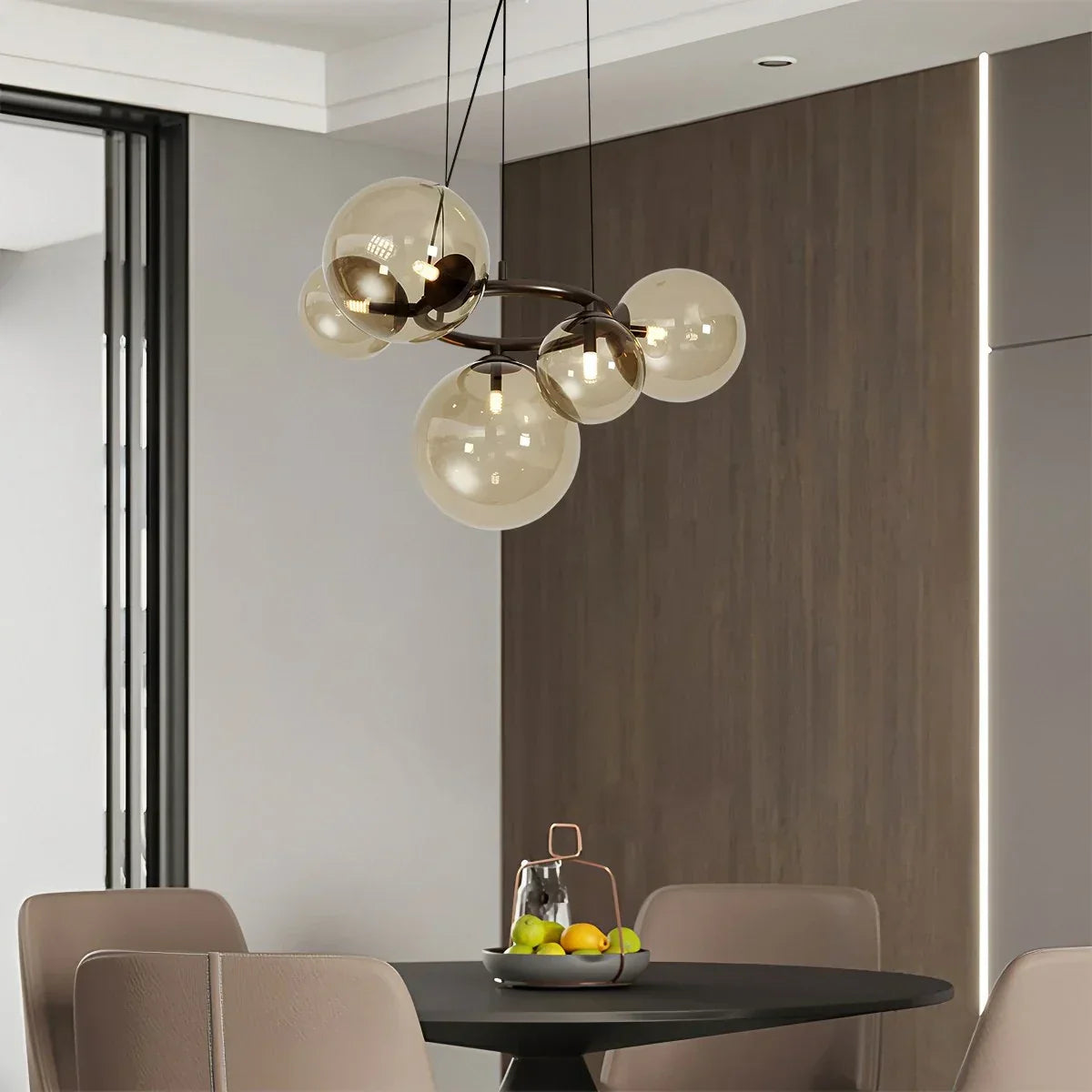 Luxurious Single-Tone Glass Spheres Chandelier | Desfino
