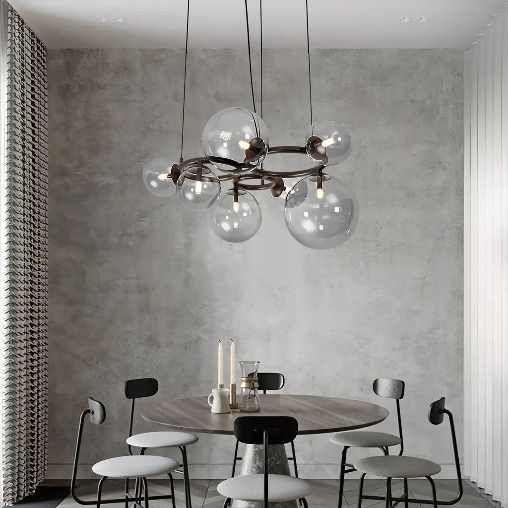 Luxurious Single-Tone Glass Spheres Chandelier | Desfino