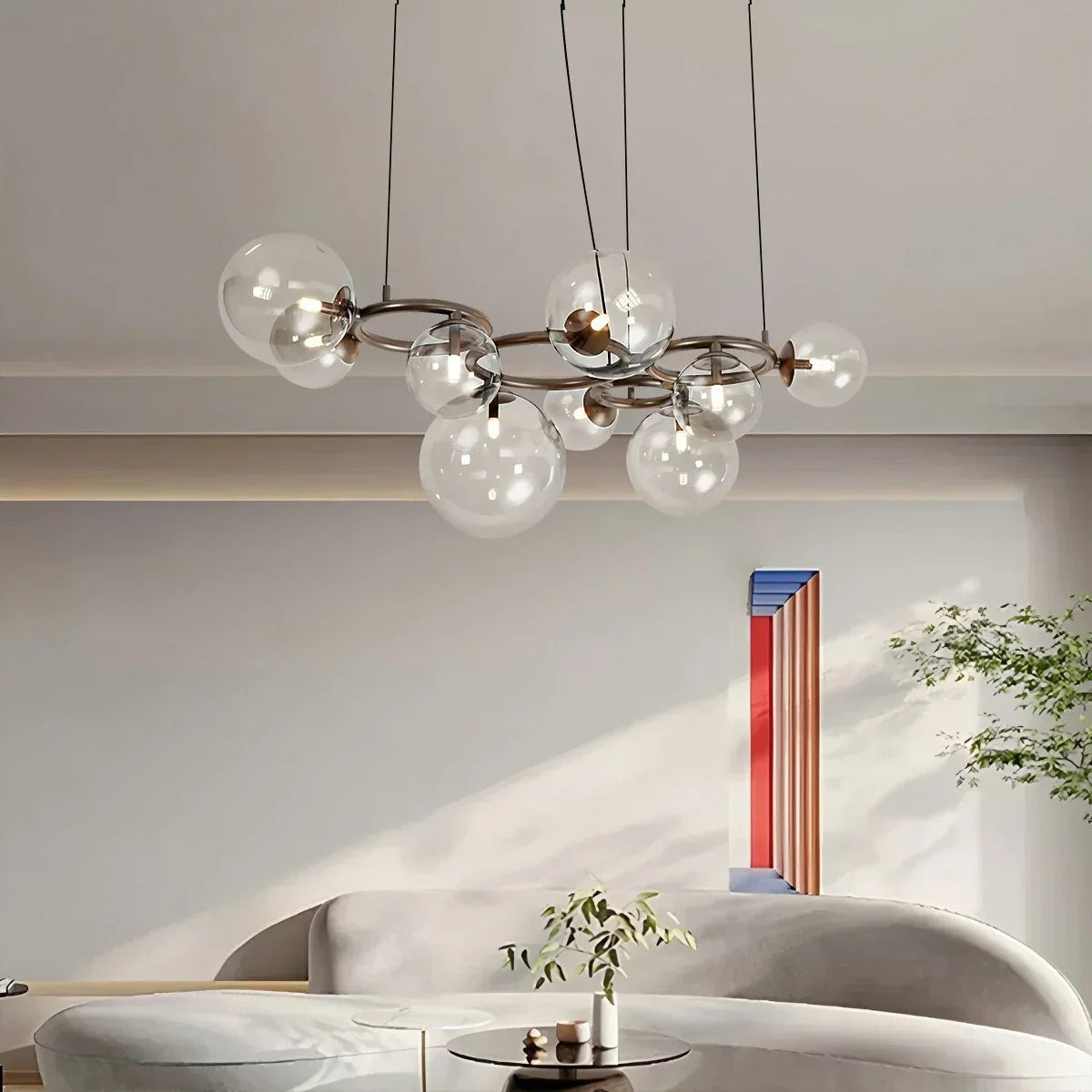 Luxurious Single-Tone Glass Spheres Chandelier | Desfino