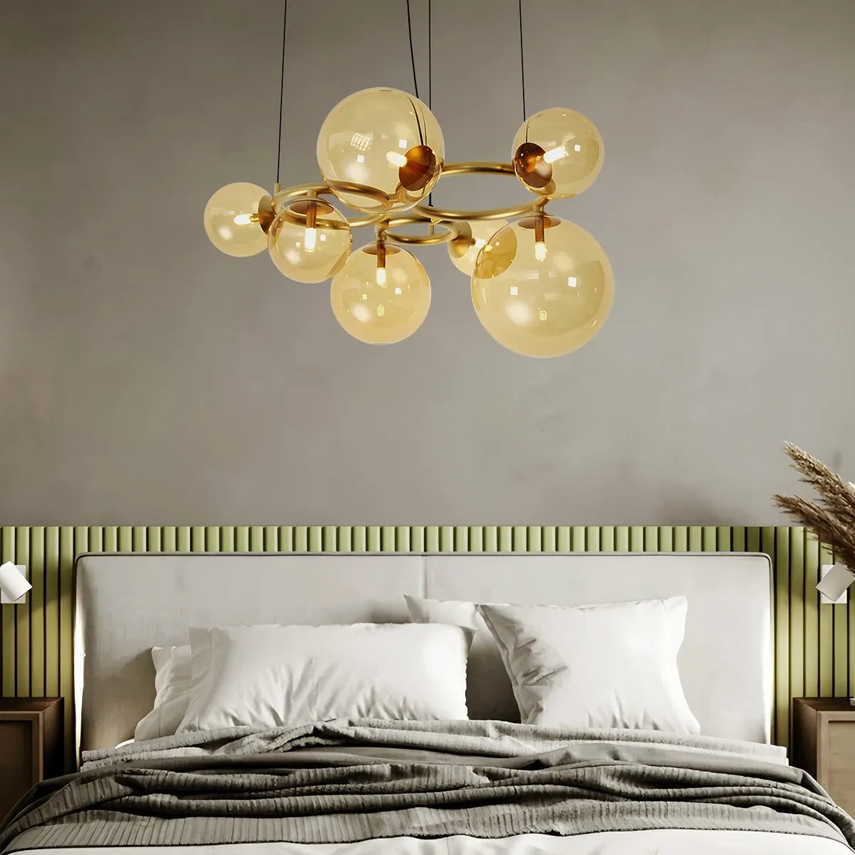 Luxurious Single-Tone Glass Spheres Chandelier | Desfino