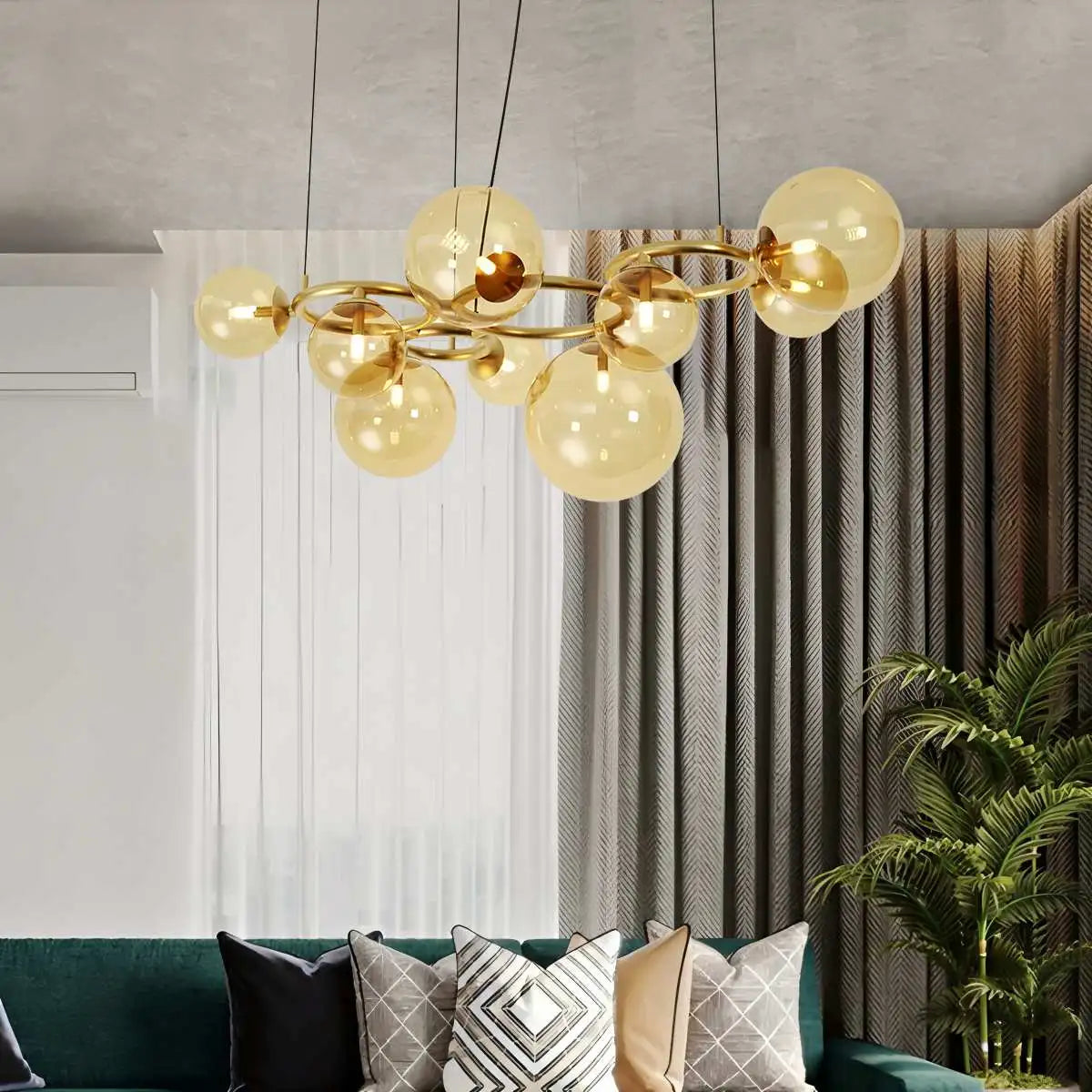 Luxurious Single-Tone Glass Spheres Chandelier | Desfino