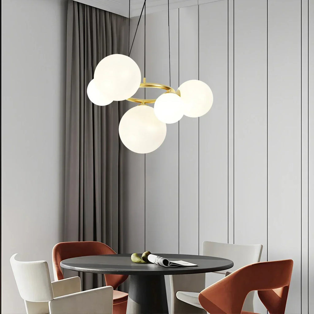 Luxurious Single-Tone Glass Spheres Chandelier | Desfino