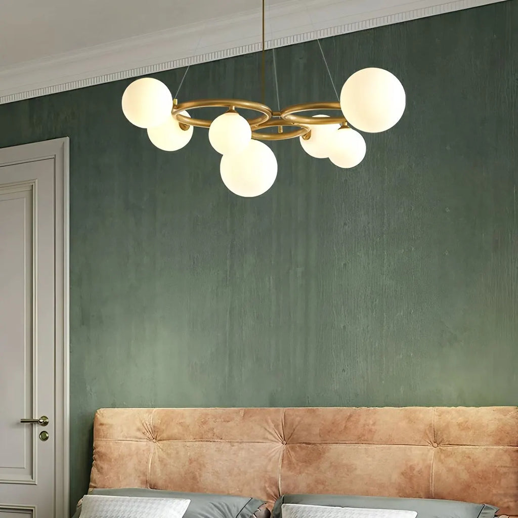 Luxurious Single-Tone Glass Spheres Chandelier | Desfino