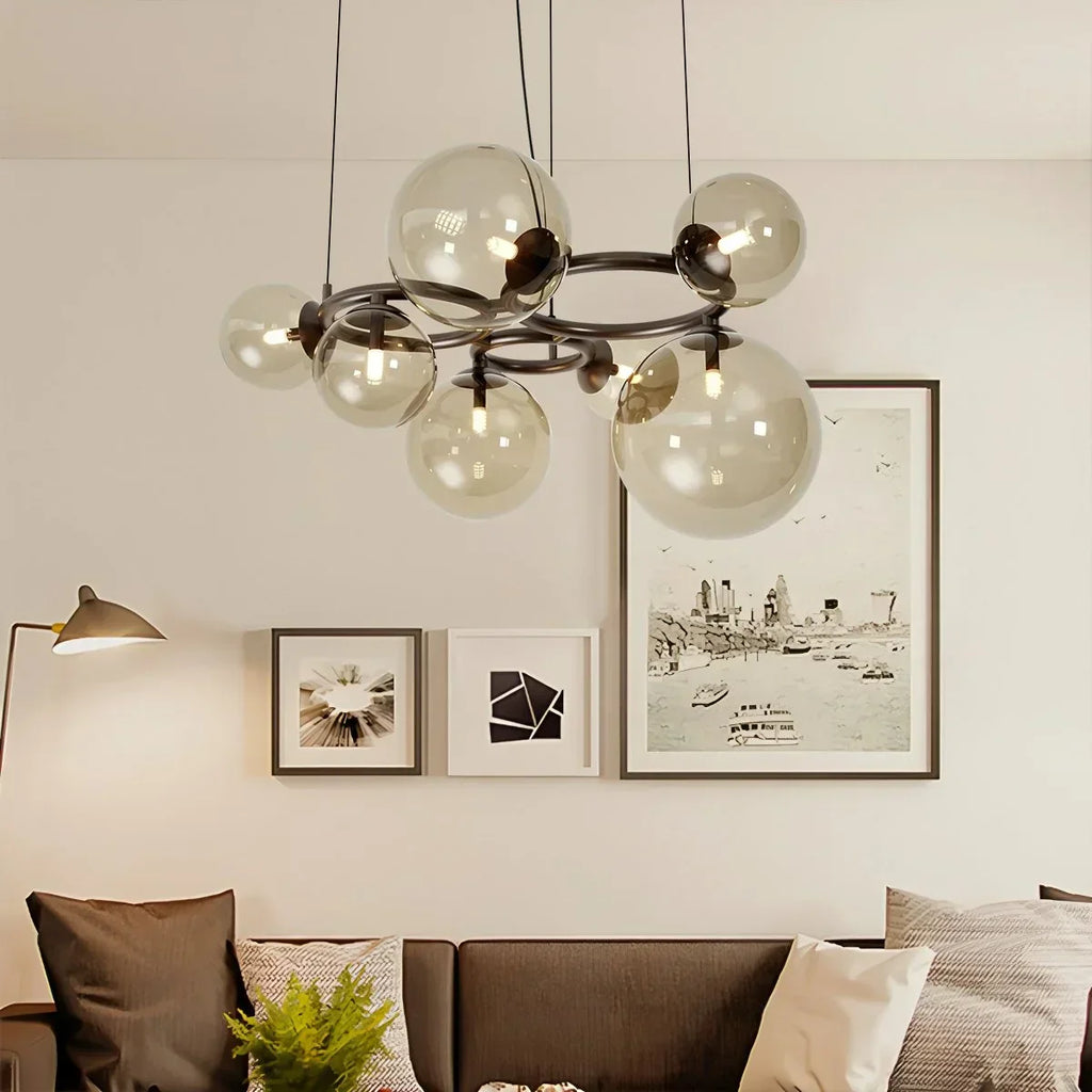 Luxurious Single-Tone Glass Spheres Chandelier | Desfino
