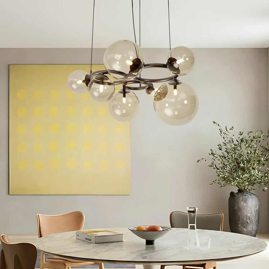 Luxurious Single-Tone Glass Spheres Chandelier | Desfino