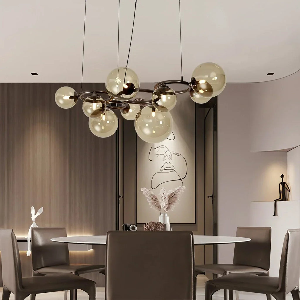 Luxurious Single-Tone Glass Spheres Chandelier | Desfino