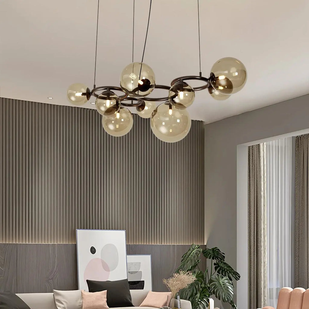 Luxurious Single-Tone Glass Spheres Chandelier | Desfino