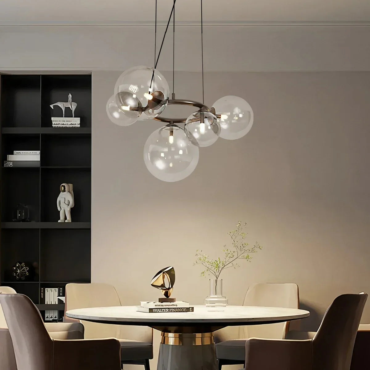 Luxurious Single-Tone Glass Spheres Chandelier | Desfino