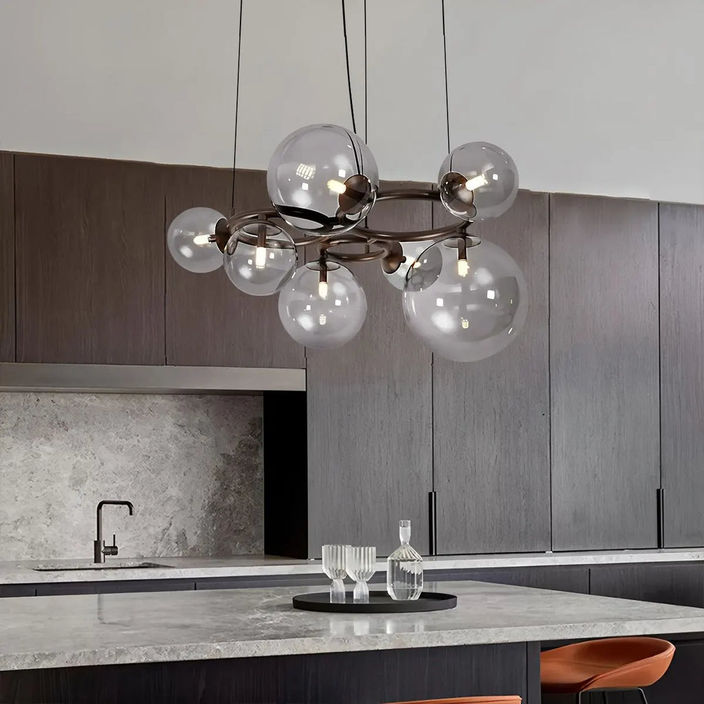 Luxurious Single-Tone Glass Spheres Chandelier | Desfino