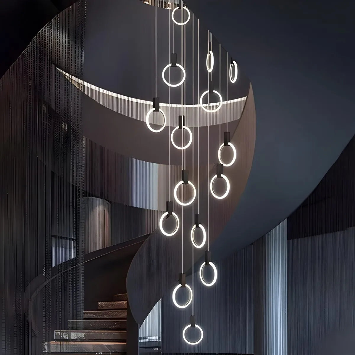 Modern Large Staircase Hanging Chandelier | Desfino