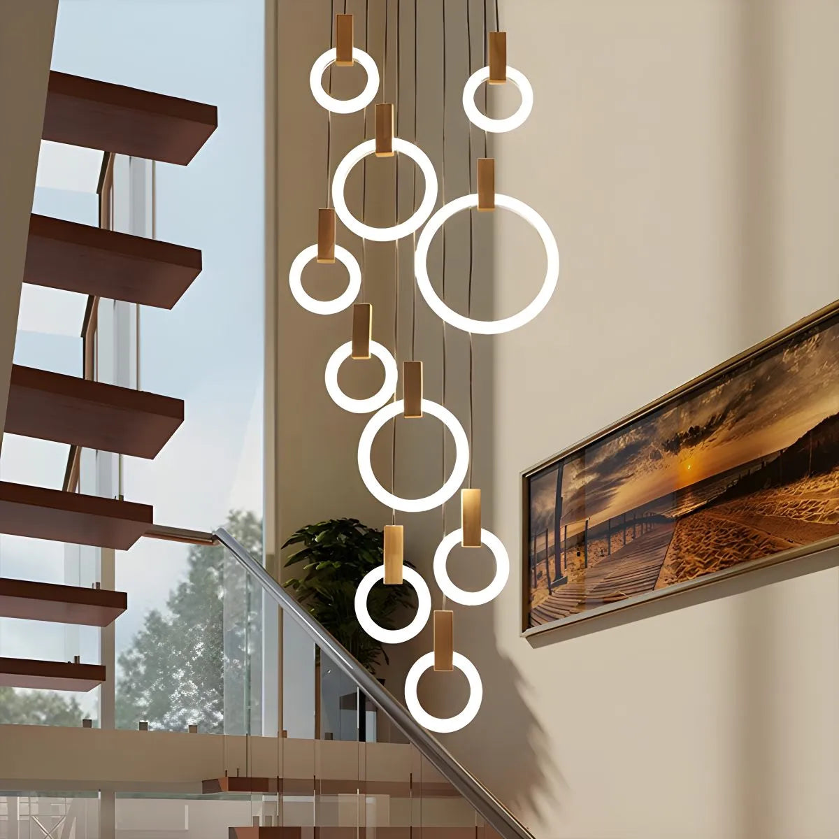 Modern Large Staircase Hanging Chandelier | Desfino