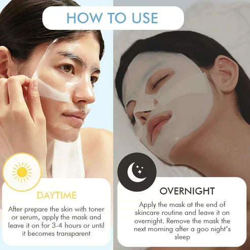 Maschera idratante in biocollagene Aurelia Glow — Trattamento rimpolpante notturno - Desfino