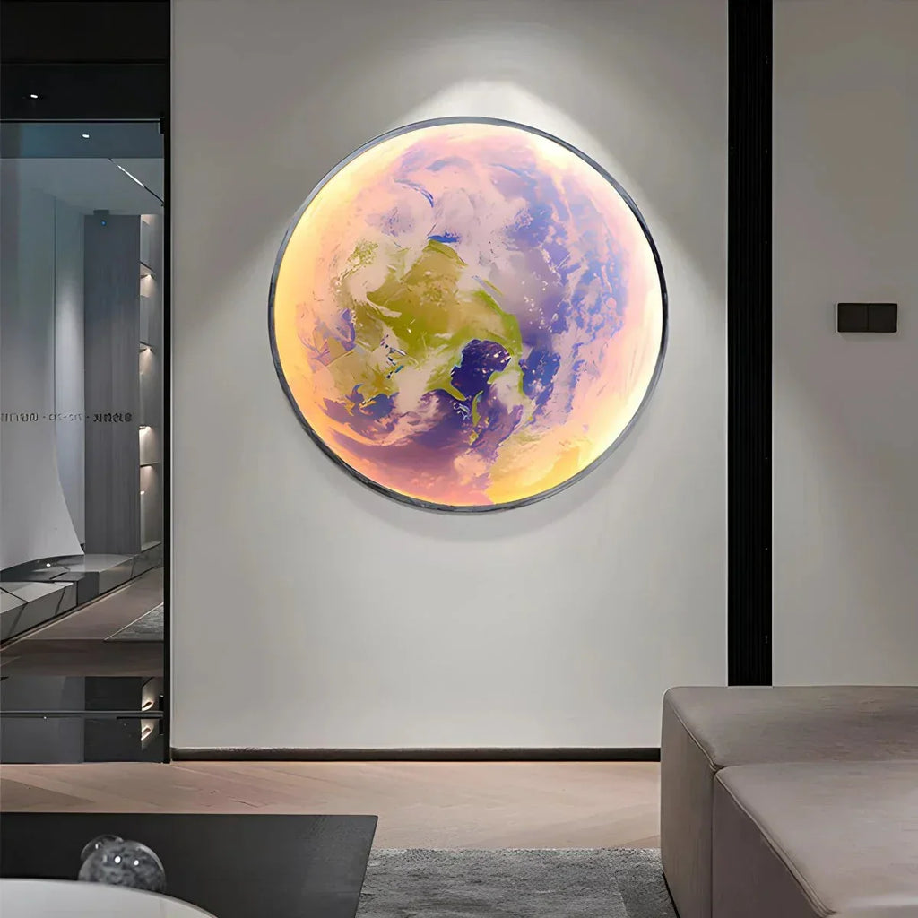 Moon/Earth Art Mural Wall Lamp | Desfino