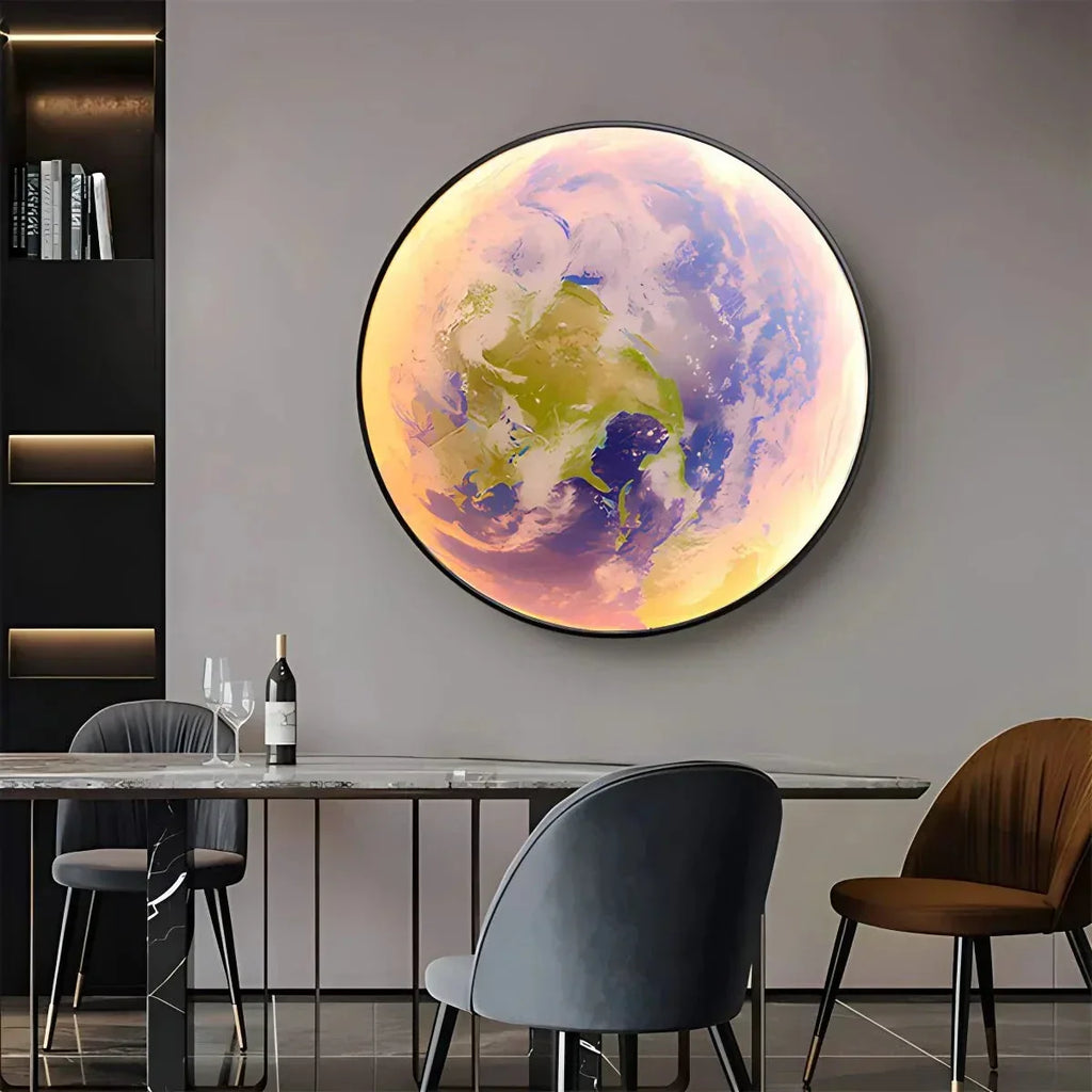 Moon/Earth Art Mural Wall Lamp | Desfino