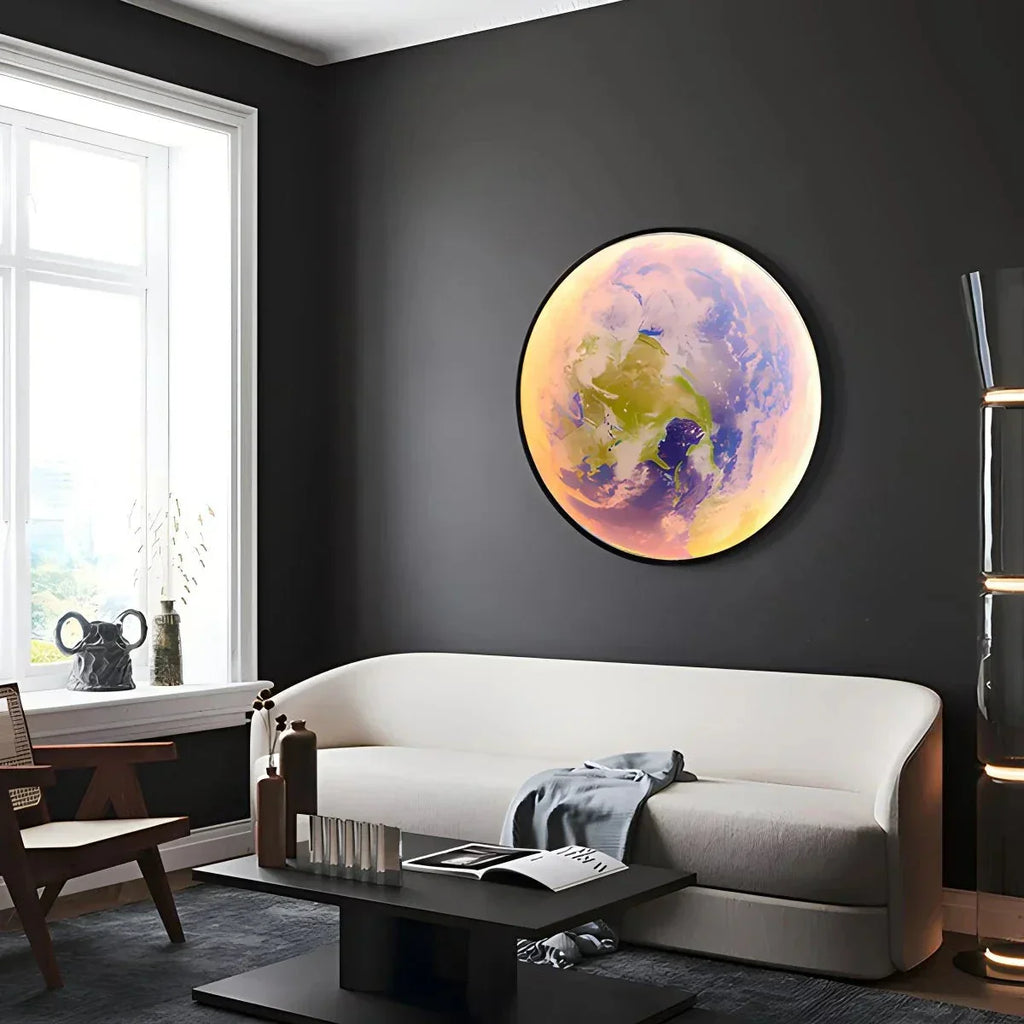 Moon/Earth Art Mural Wall Lamp | Desfino