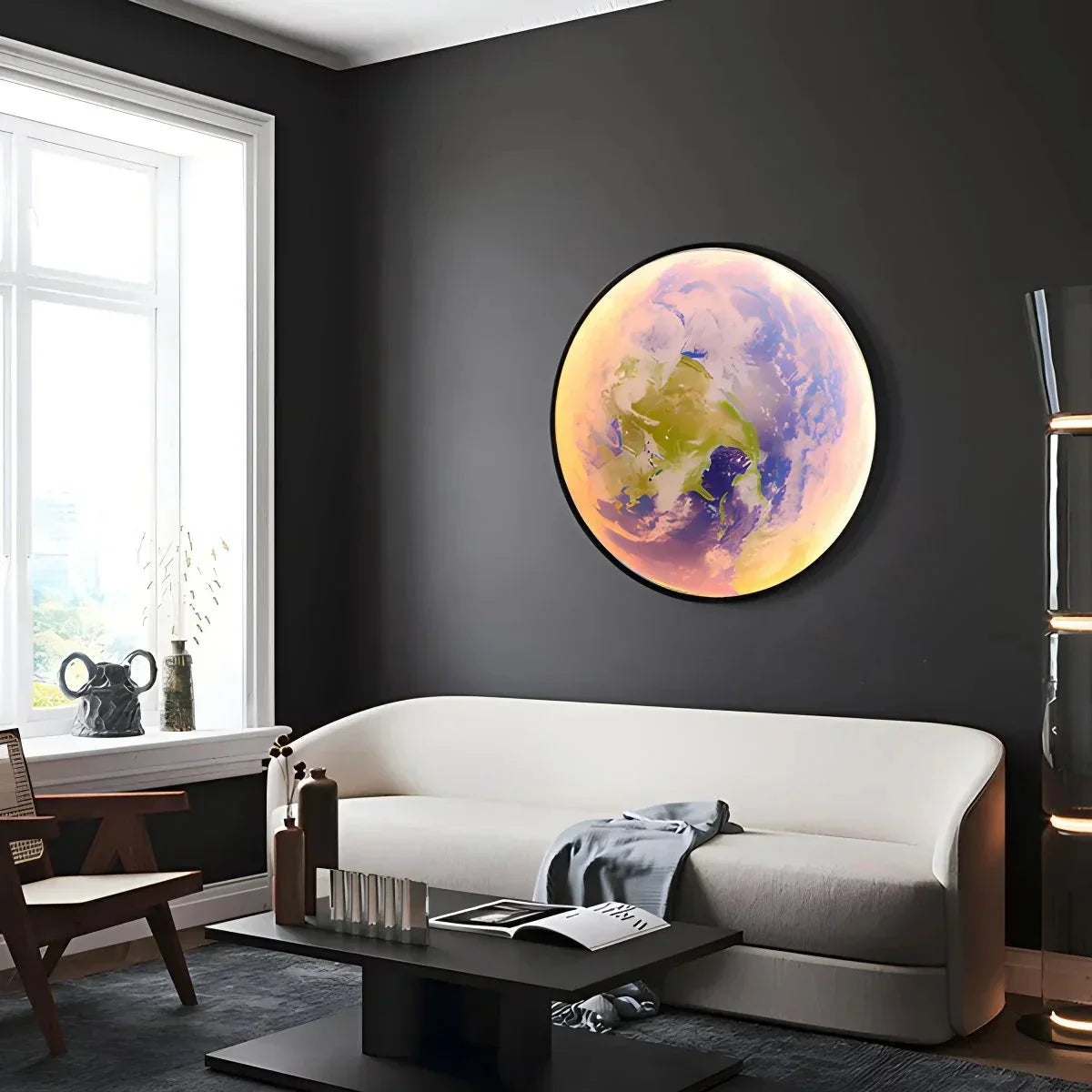 Moon/Earth Art Mural Wall Lamp | Desfino