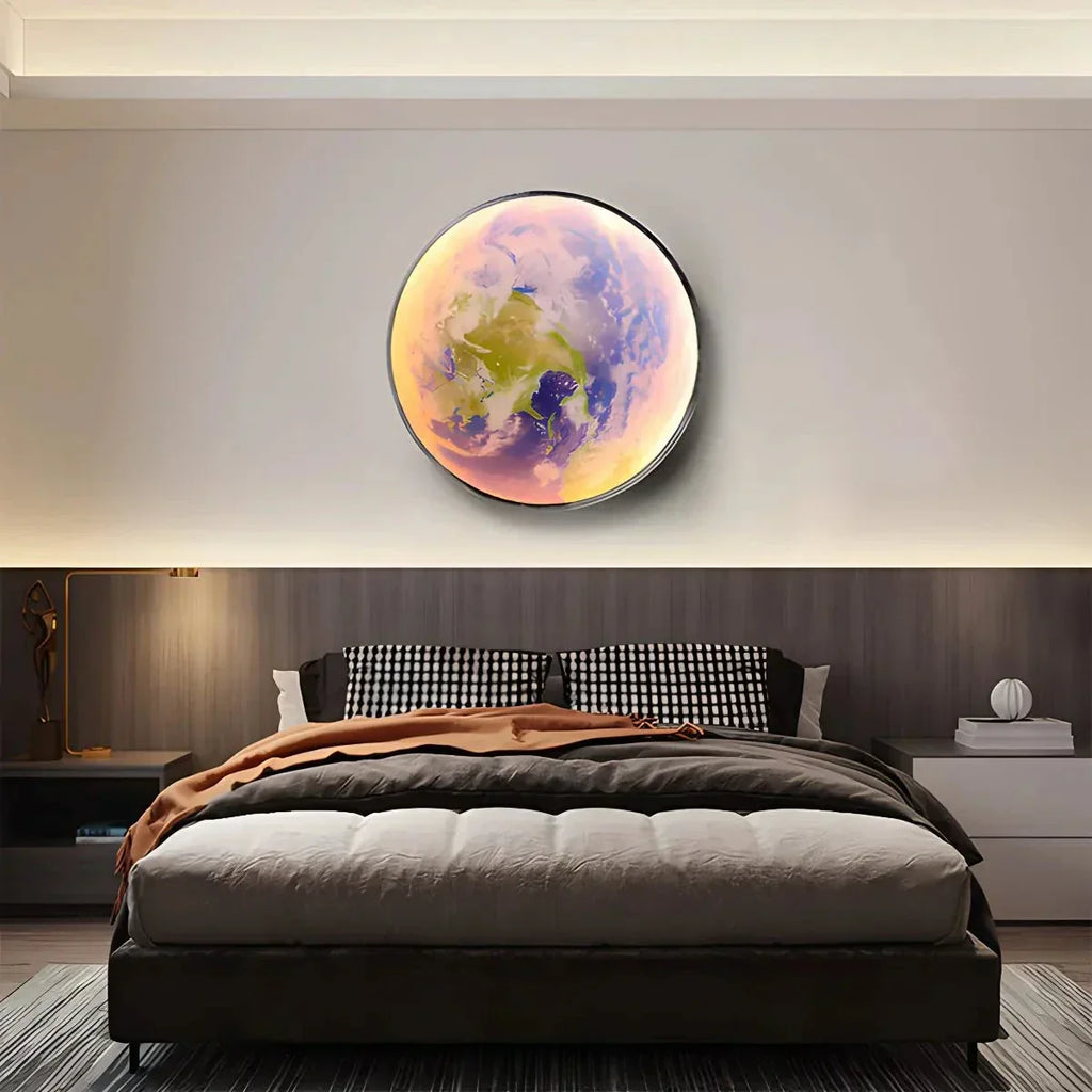Moon/Earth Art Mural Wall Lamp | Desfino