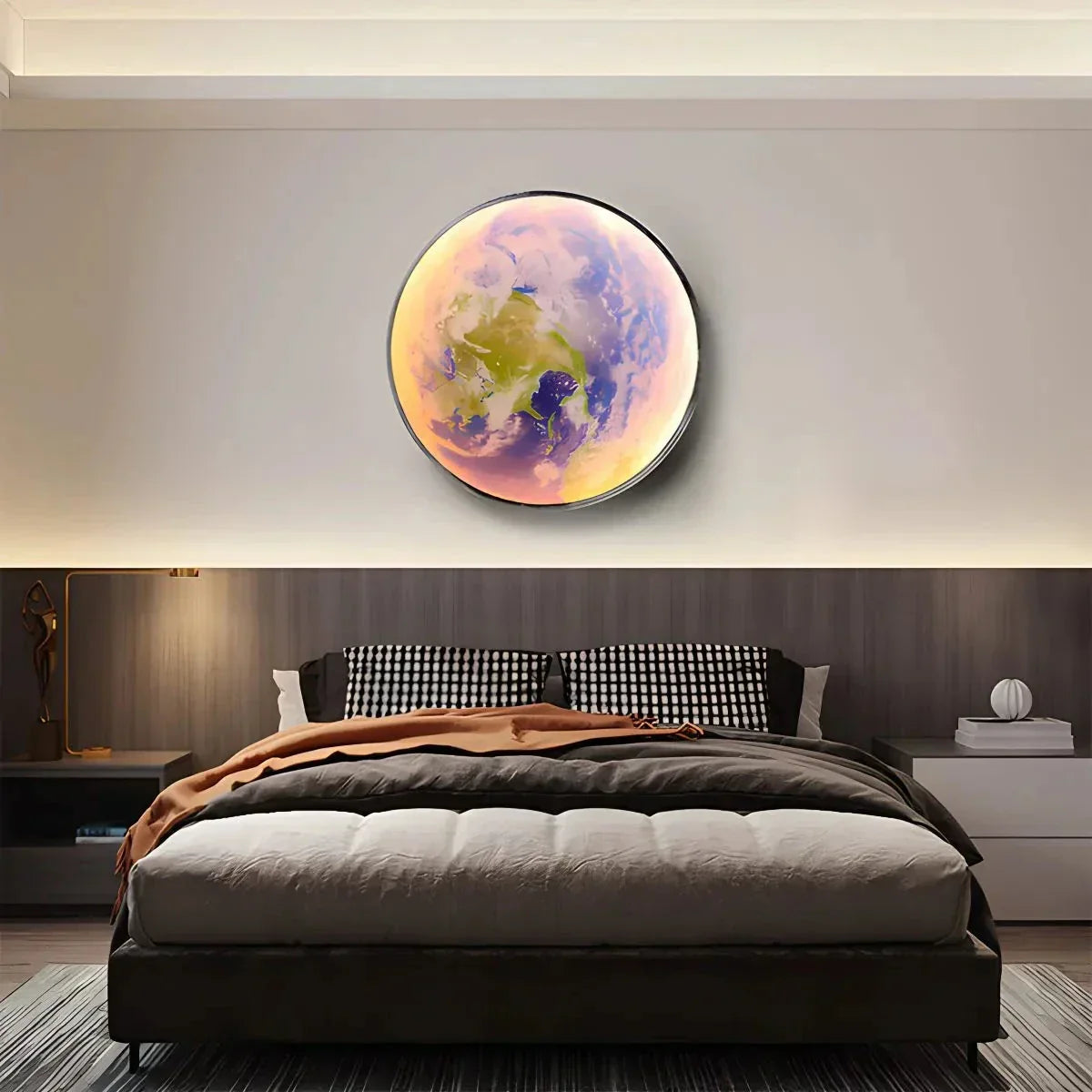 Moon/Earth Art Mural Wall Lamp | Desfino