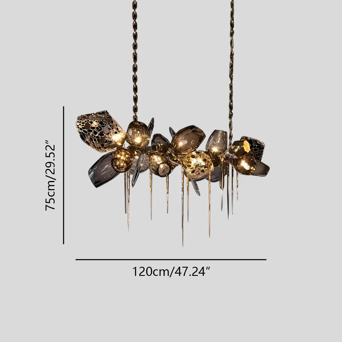 Kallisto Sculptural Glass Chandelier for Dining Room | Desfino
