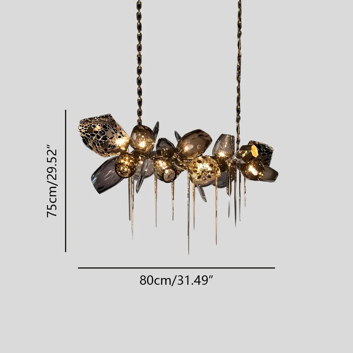 Kallisto Sculptural Glass Chandelier for Dining Room | Desfino