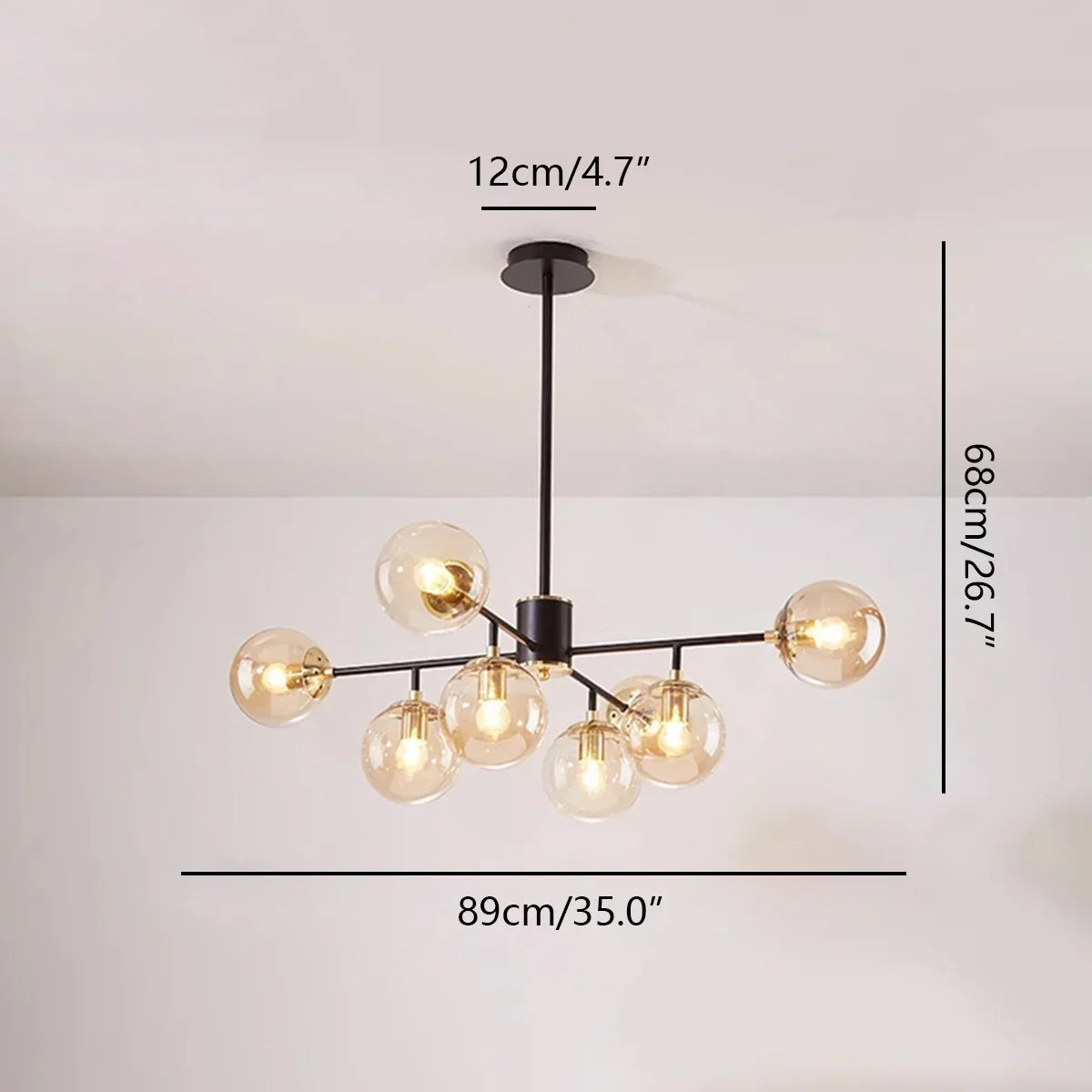 Camilla Glass Chandelier for Living Room | Desfino