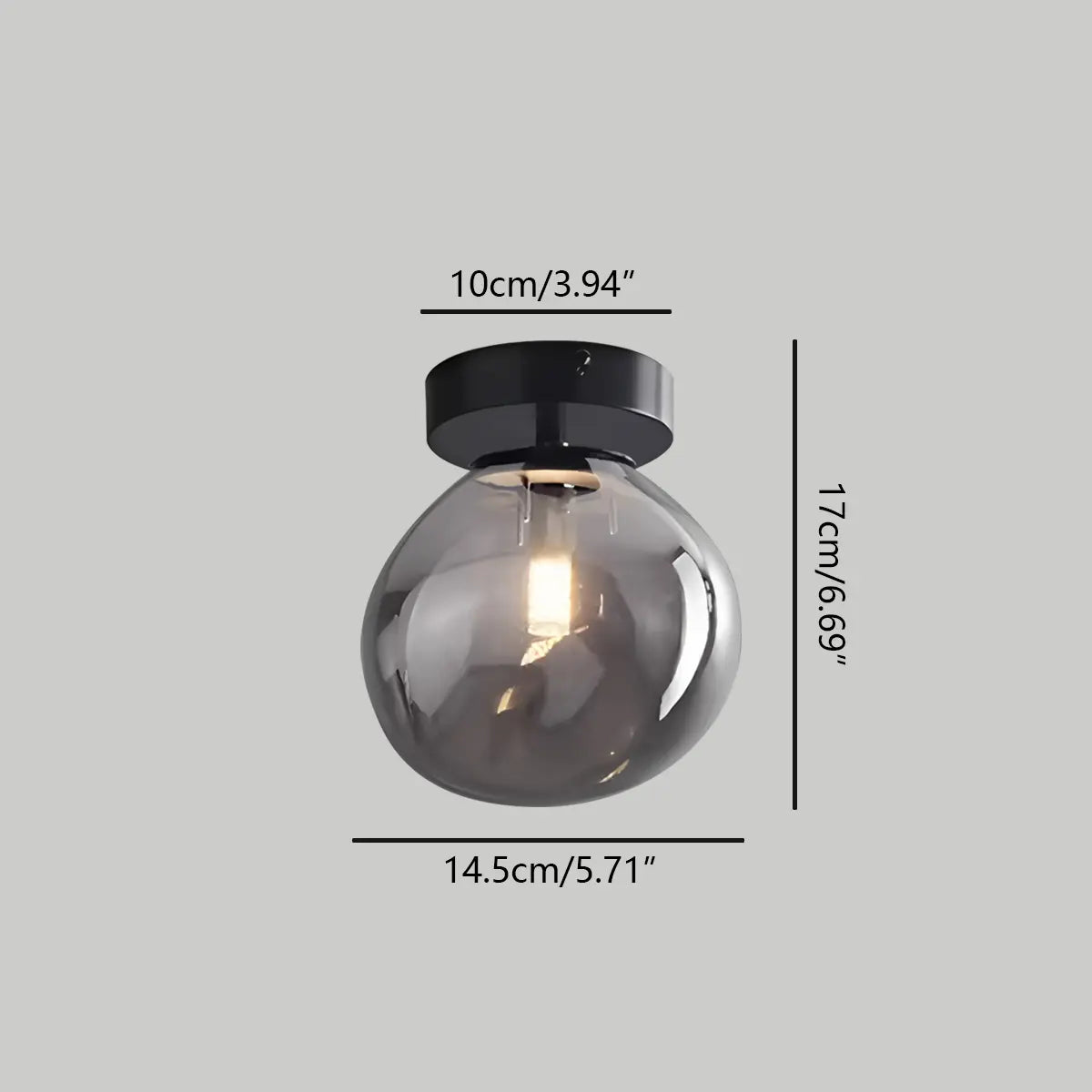 Vintage Glass Semi-Flush Ceiling Light for Entryway | Desfino