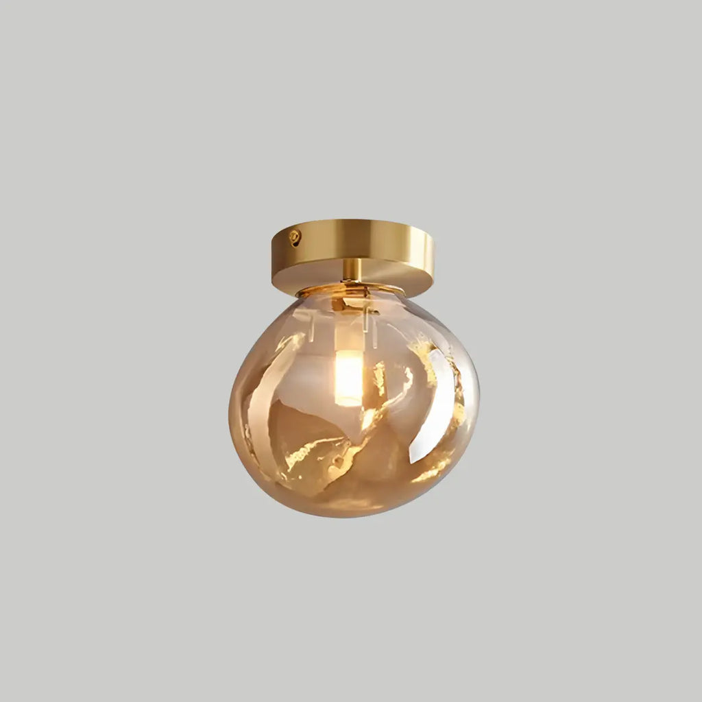 Vintage Glass Semi-Flush Ceiling Light for Entryway | Desfino