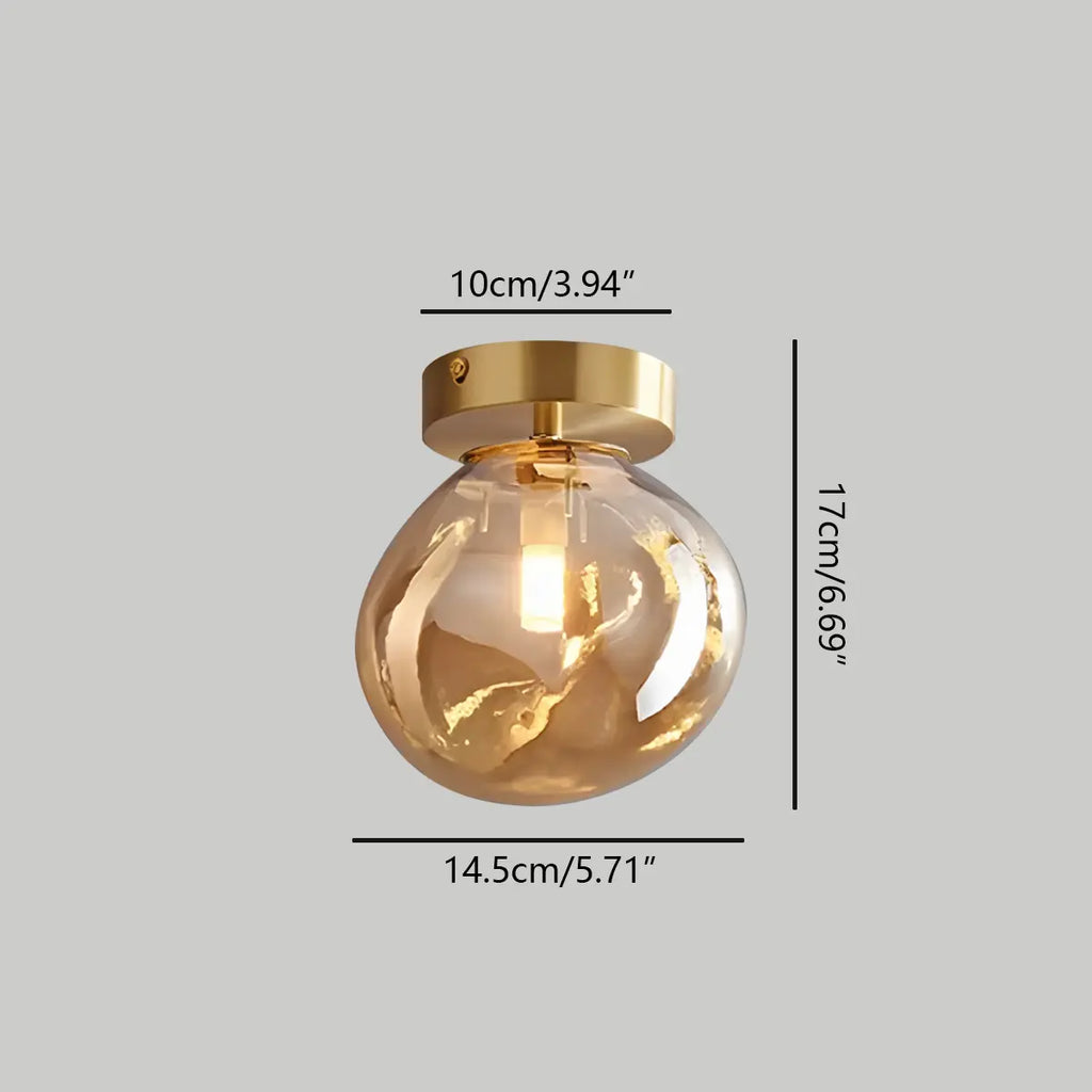 Vintage Glass Semi-Flush Ceiling Light for Entryway | Desfino