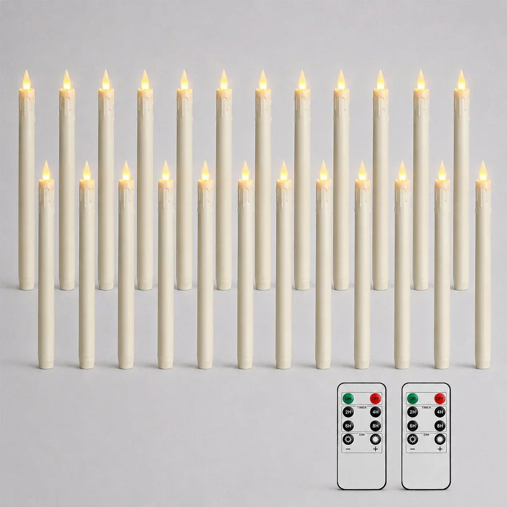Flameless Taper Candle 24 Pack × 16 | Desfino